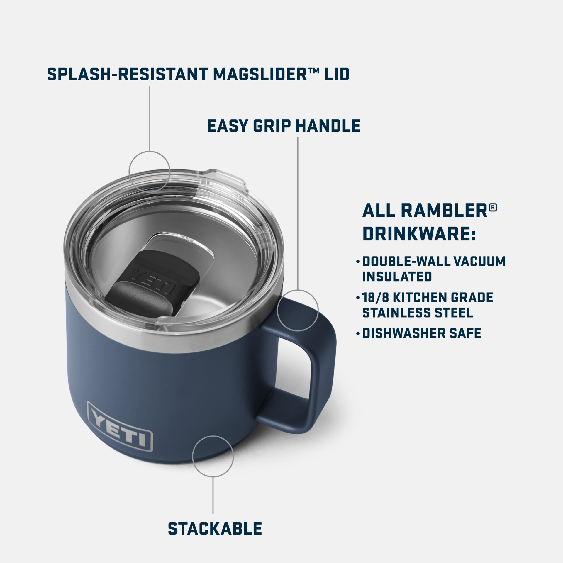 YETI Rambler® 14 oz (414 ml) Stackable Mug Seafoam