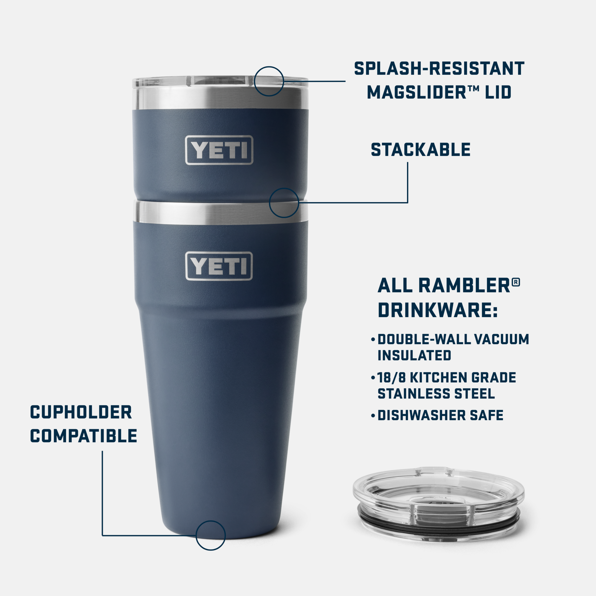 YETI Rambler® 30 oz (887 ml) Stackable Cup Navy