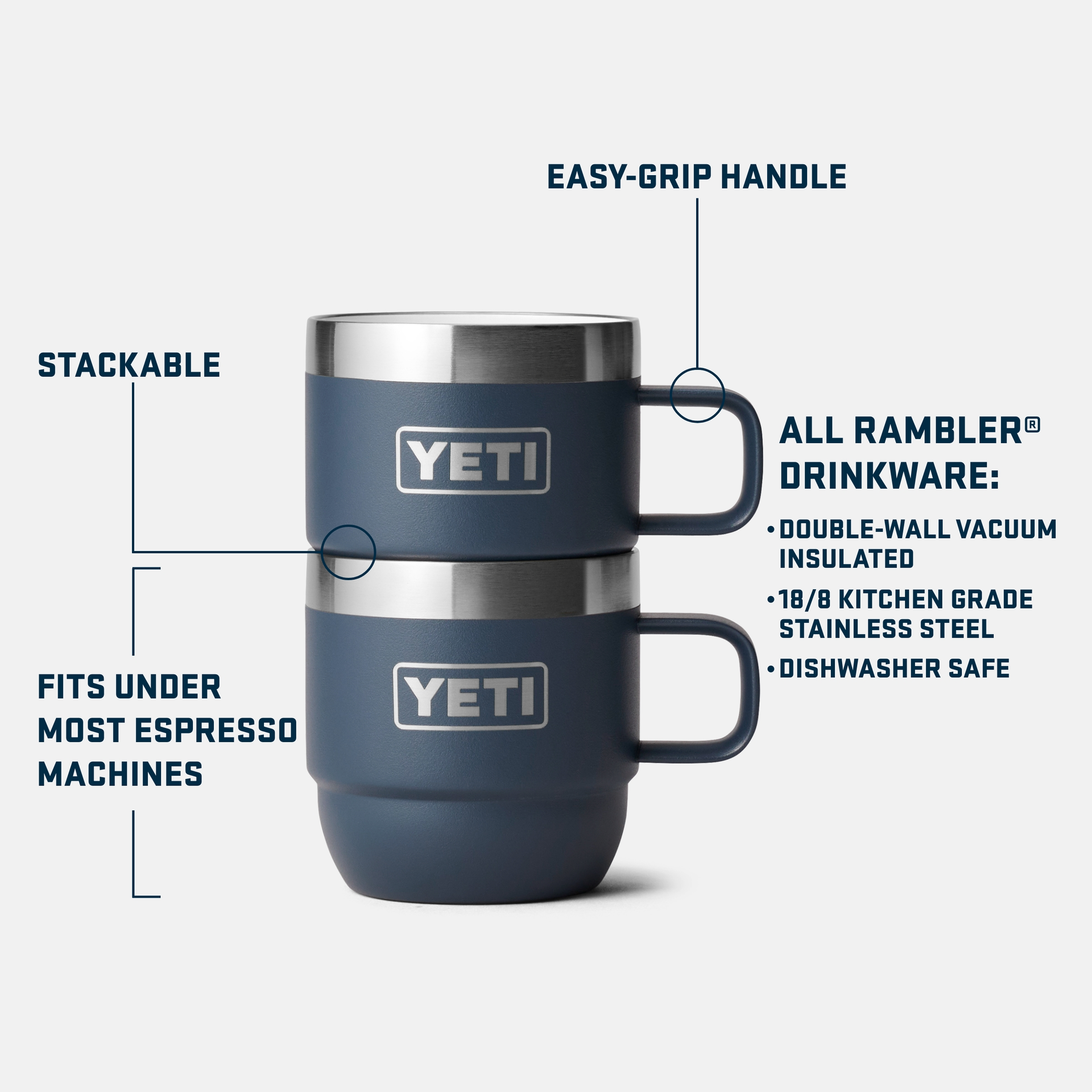 YETI Rambler® 6 oz (177 ml) Stackable Mugs Navy