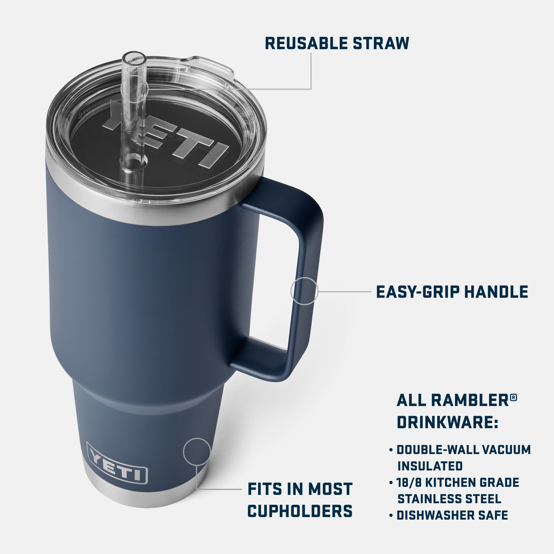 Rambler® 42 oz (1242 ml) Straw Mug Rescue Red